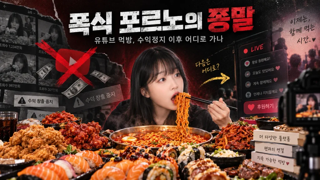 폭식 포르노의 종말 - 유튜브는 왜 먹방 수익을 끊기 시작했나? 5 유튜브 먹방 수익정지와 폭식 먹방의 미래