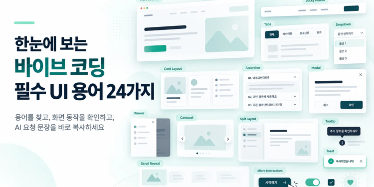 바이브 코딩 시대! 필수 UI 용어 24가지 – 직접 보고 바로 써먹자