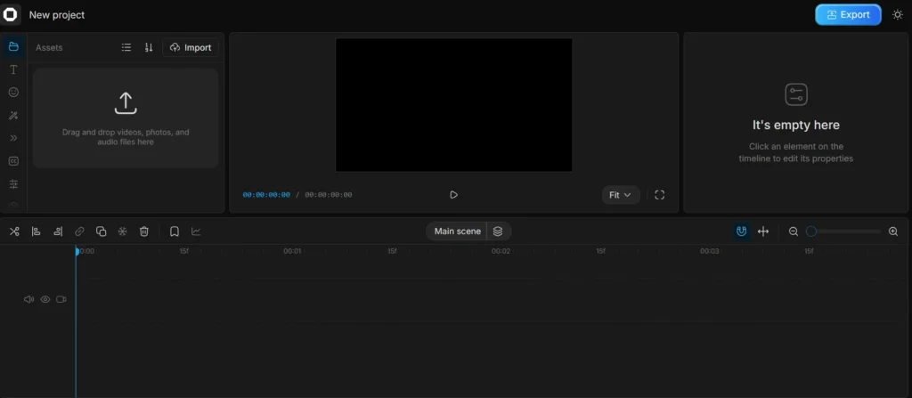 OpenCut 동영상 컷 편집 도구의 작업 화면