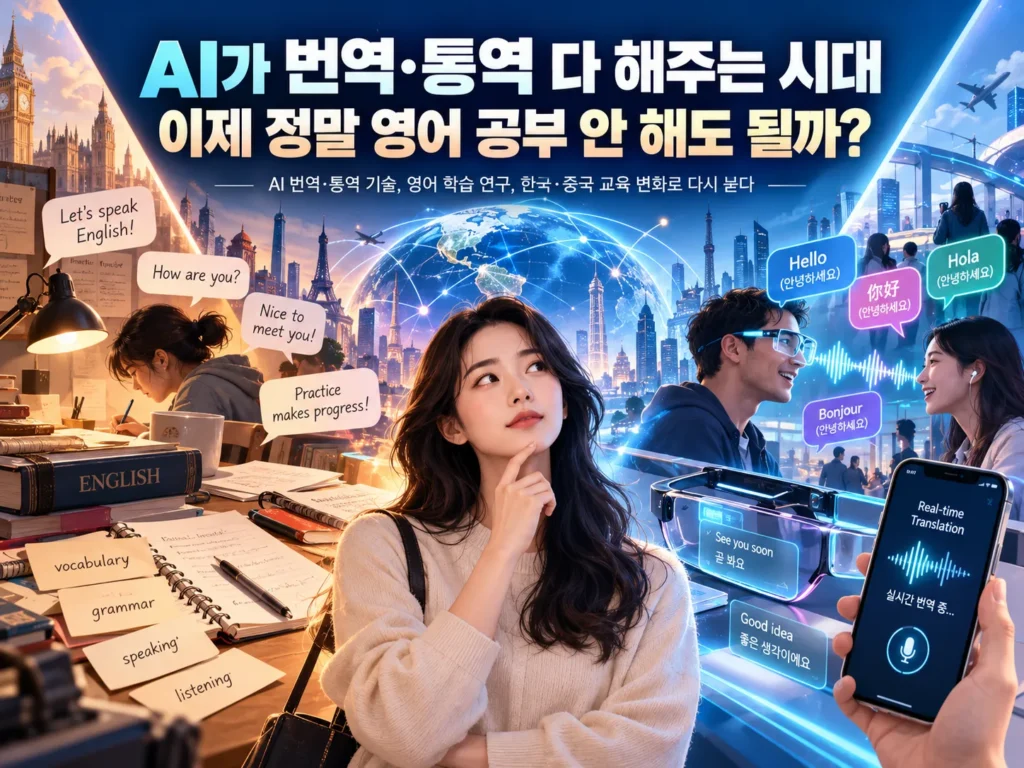 AI 번역·통역 시대, 영어 공부가 여전히 필요한지 묻는 대표 이미지